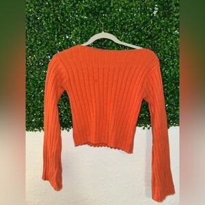 Hippie Rose Vibrant Orange Knit Top Size XS